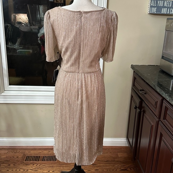 NWT Adrianna Papell Metallic Champagne Gold Dress - Picture 2 of 9